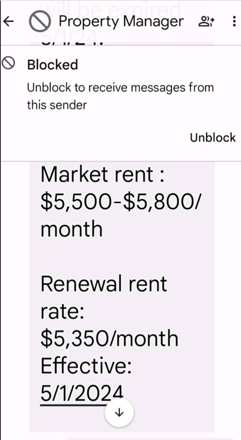 Property Manager Rent Renewal Confirmation